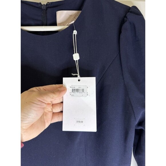 NWT GAL MEETS GLAM Celeste Blue Fit Flare Dress Long Sleeve Career Party Prep 6 - Picture 8 of 13